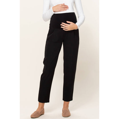 Relax Fit Super Soft Rayon Band Maternity Pants: Black