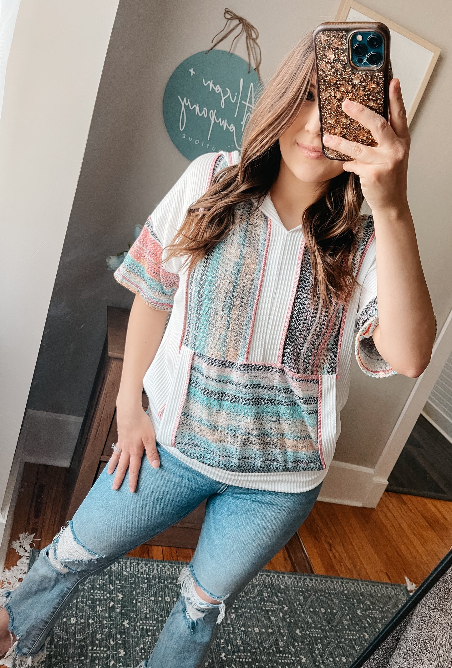 Colorful Fun Knit Top