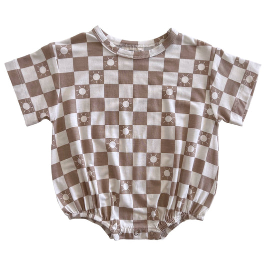 T-Shirt Bubble: Tan Sun Checkerboard