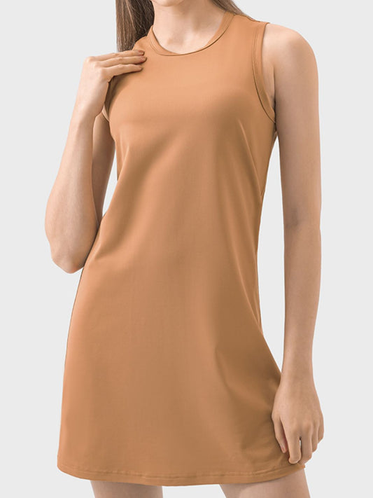 Round Neck Sleeveless Active Dress {5 colors}