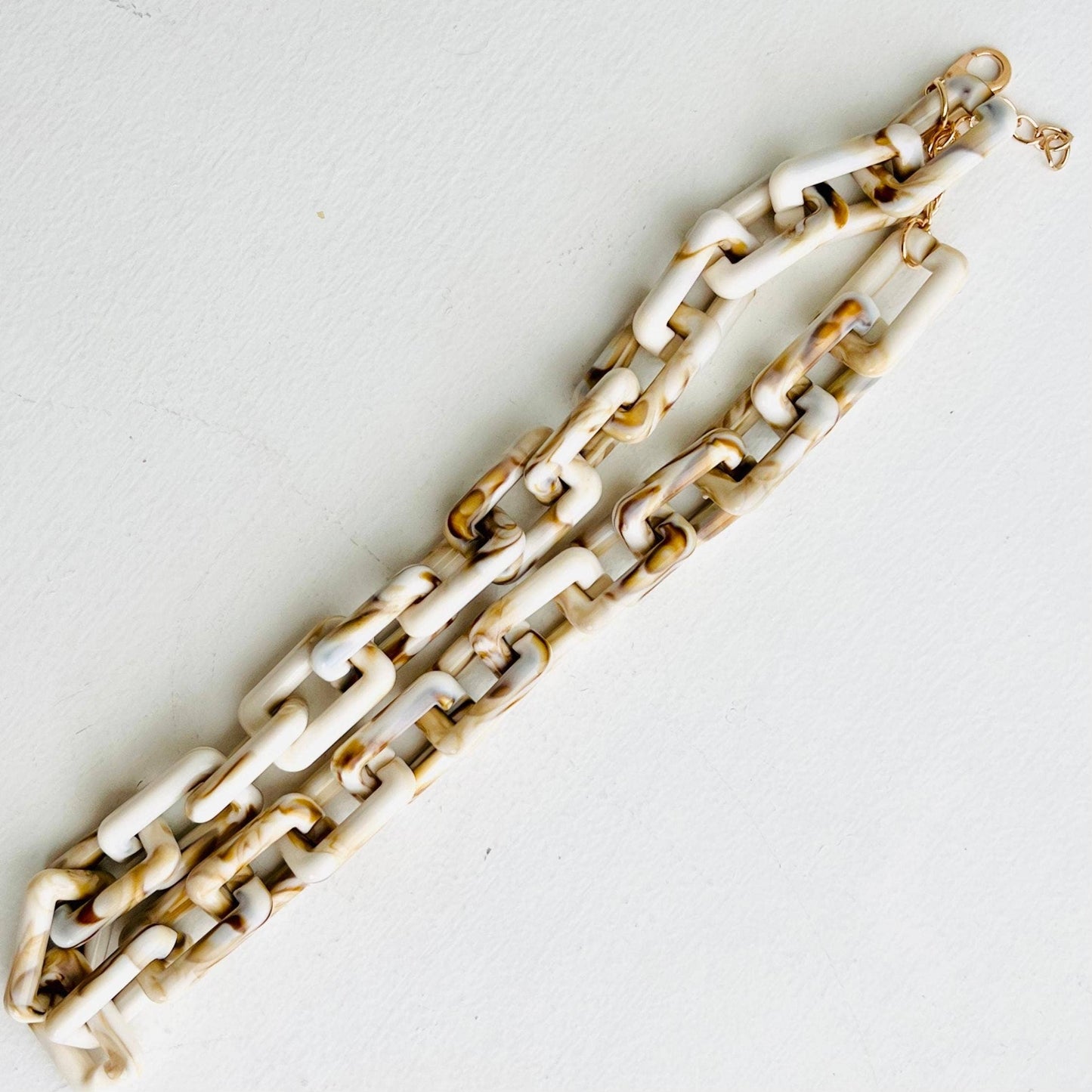 Chunky Chain Square Link Necklace | Boho Acrylic Jewelry: 2 colors