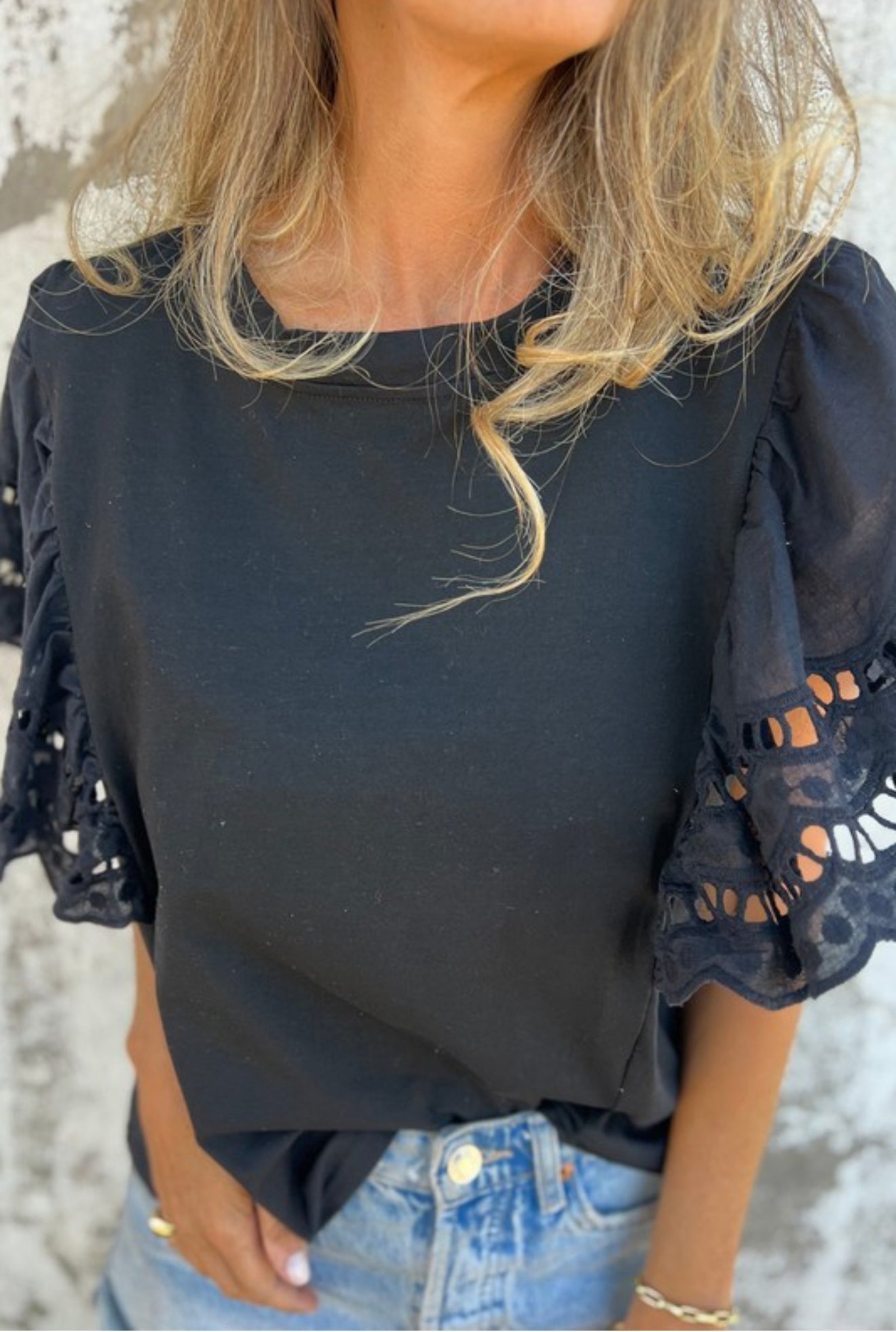 Embroidery Sleeve Blouse 2 Colors: PREORDER