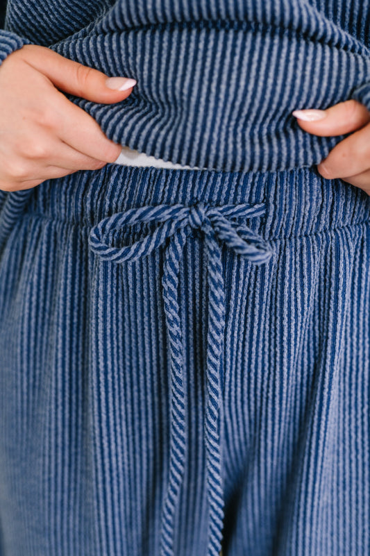 Certified Chiller Contrast Stripe Straight Leg Bottoms in Navy