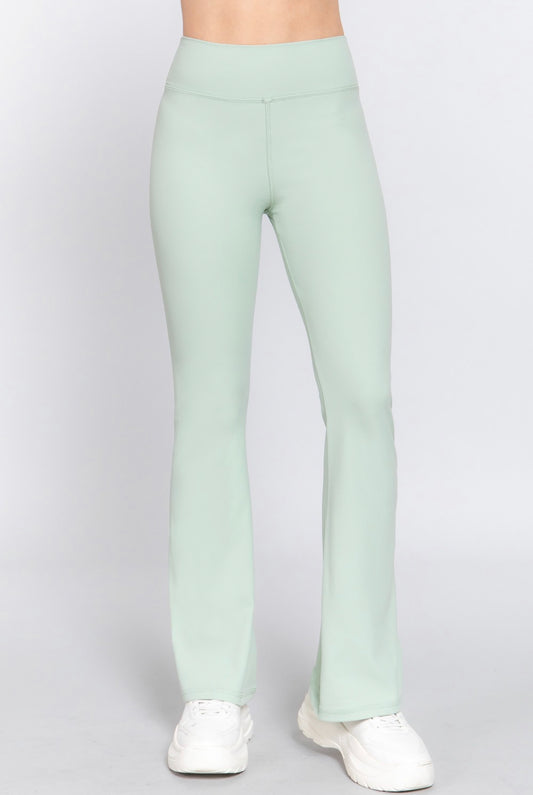 Sage Green Flare Workout Pants