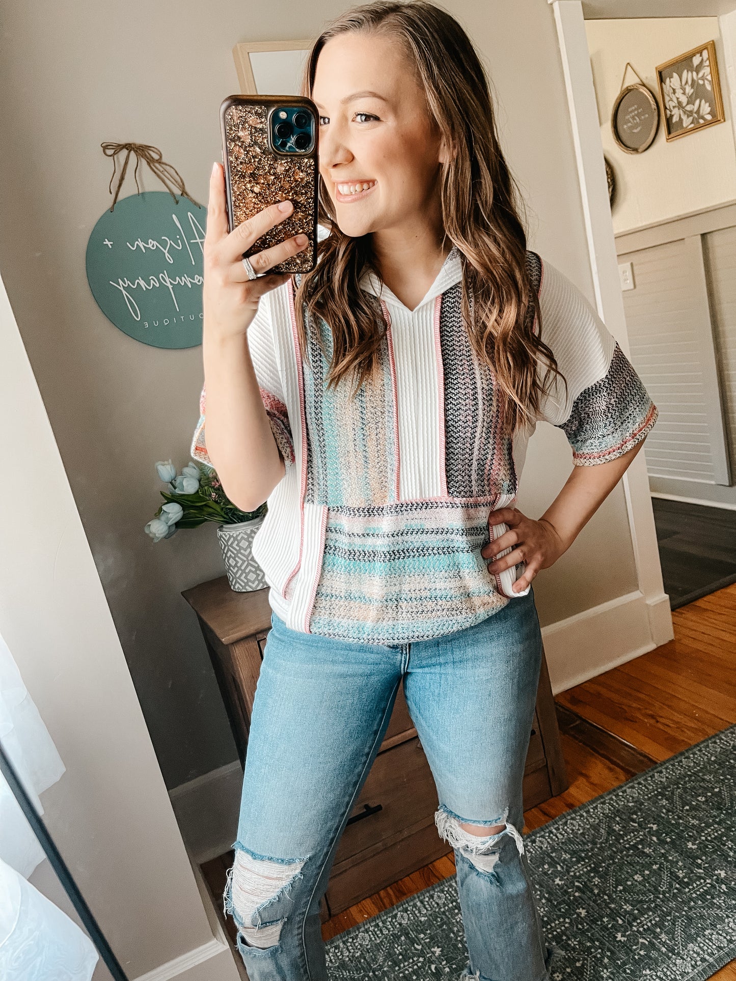 Colorful Fun Knit Top