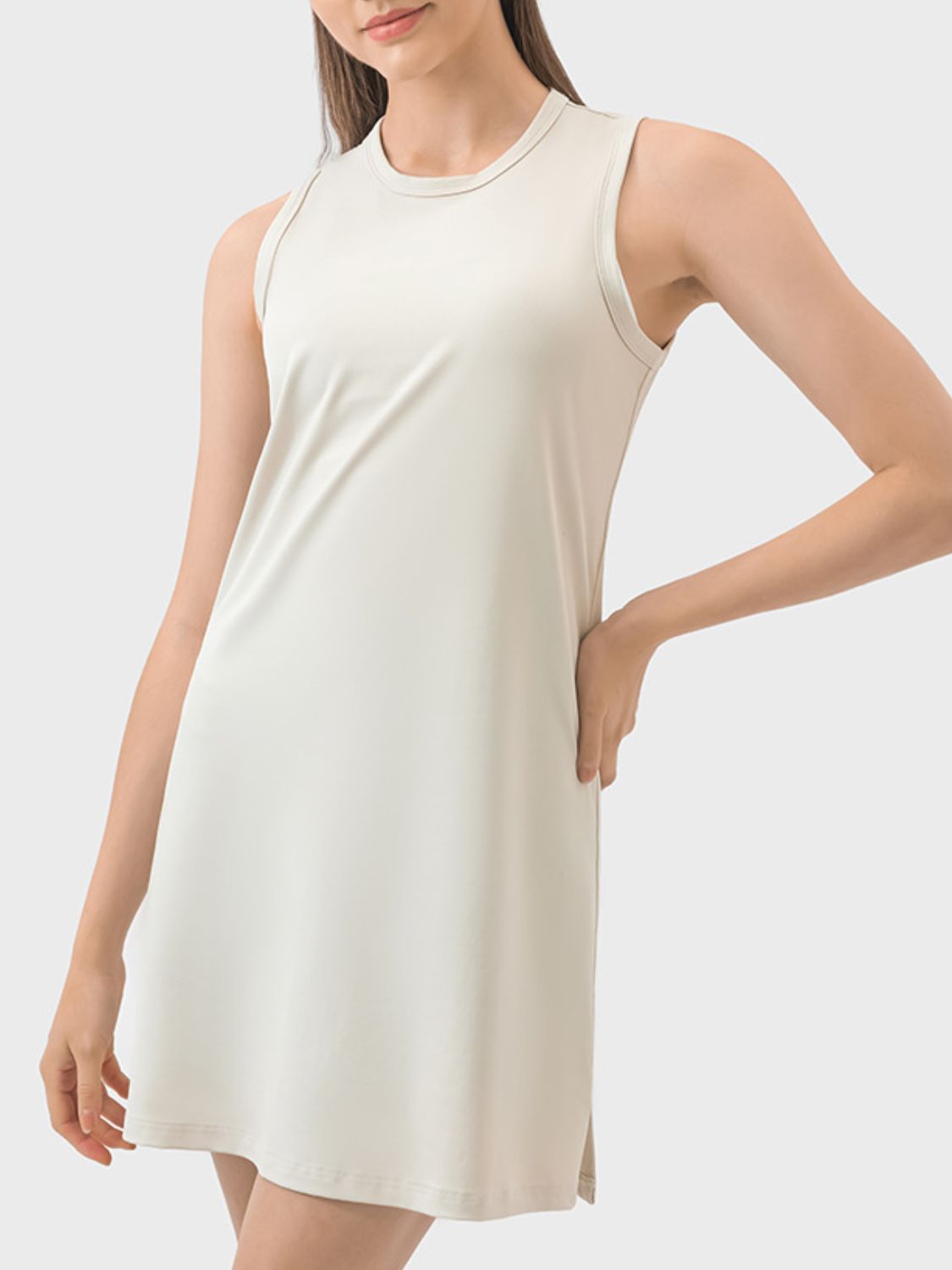 Round Neck Sleeveless Active Dress {5 colors}