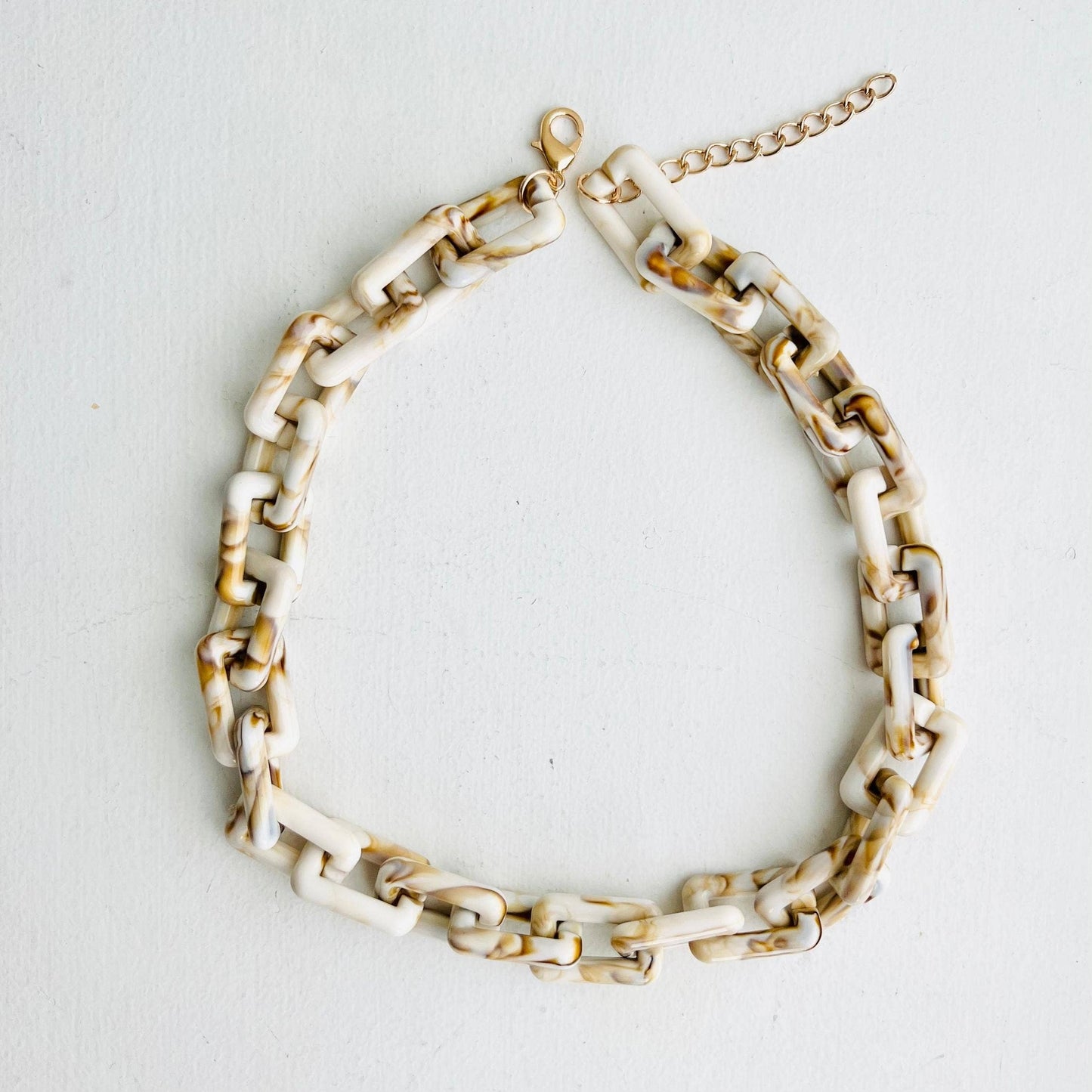 Chunky Chain Square Link Necklace | Boho Acrylic Jewelry: 2 colors
