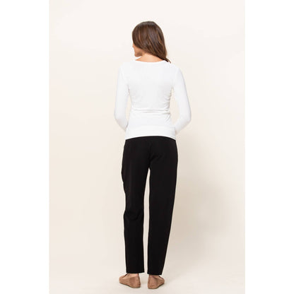 Relax Fit Super Soft Rayon Band Maternity Pants: Black