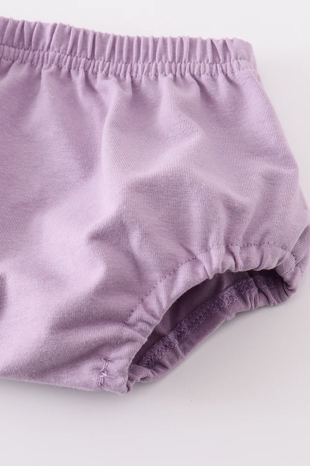 Purple Floral Bow Bloomer Set