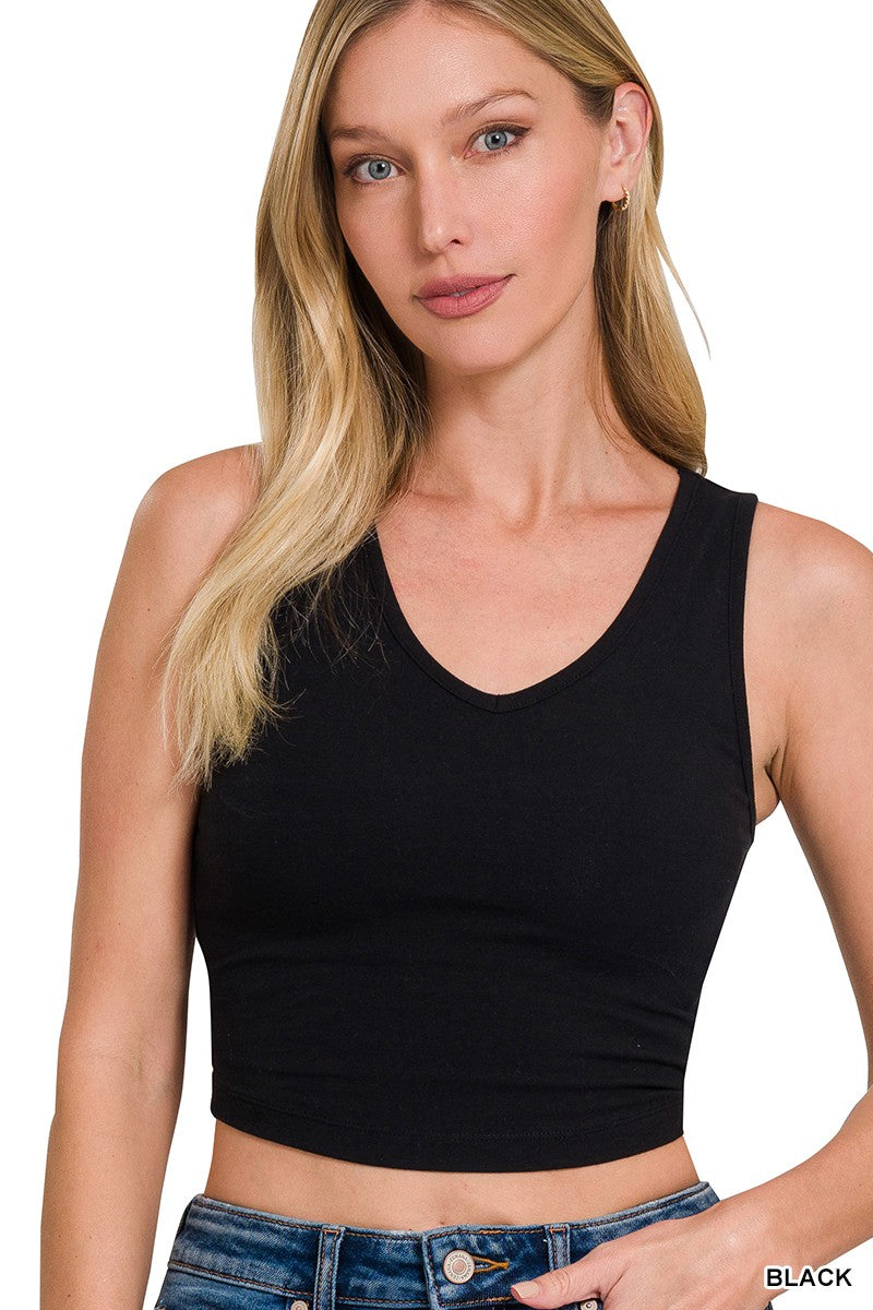 Basic Girl V-Neck Crop Tank