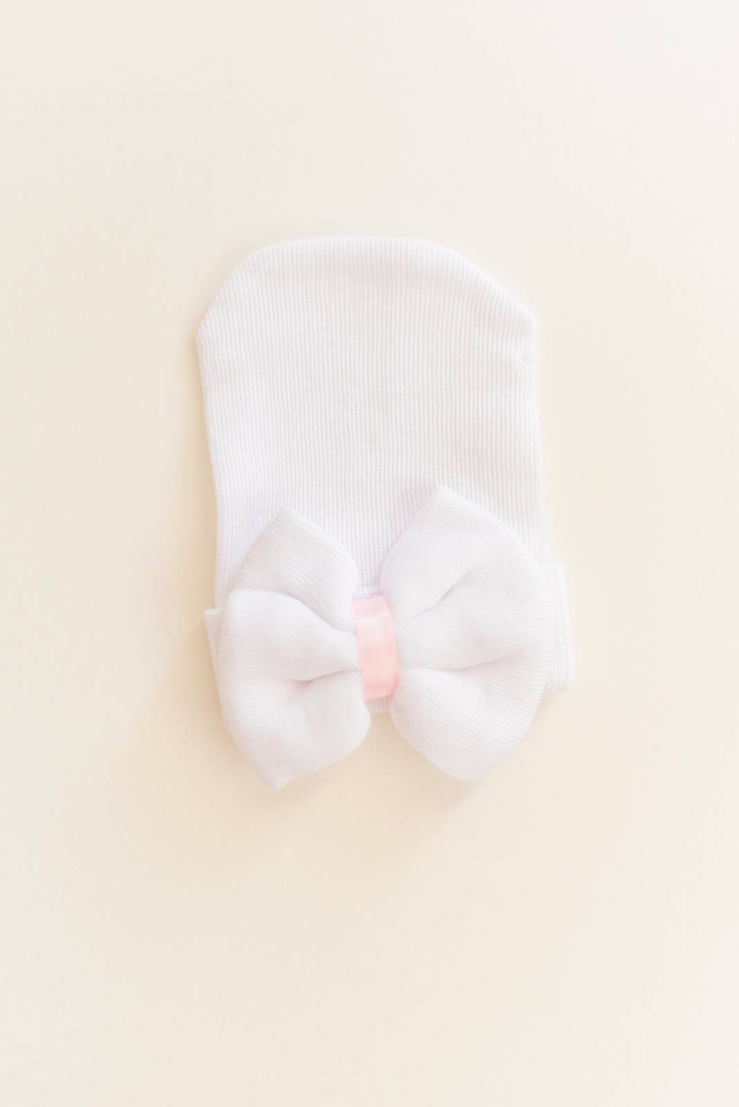 Newborn Bow Hat: White