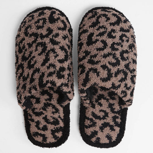 Luxury Soft Leopard Slipper: Coffee