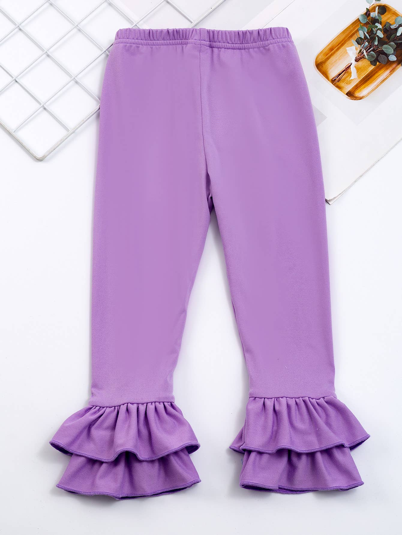 Double Ruffle Legging: Purple