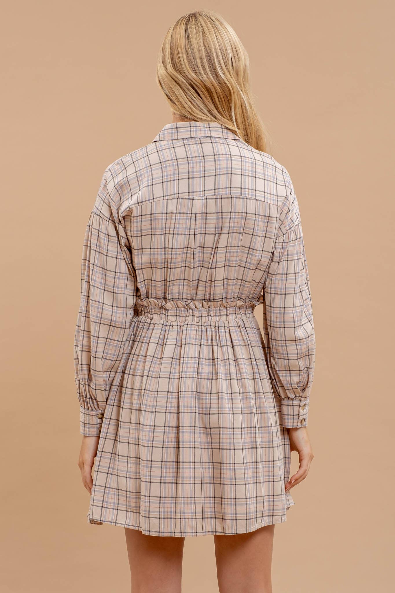 Plaid Collared Button Down Dress