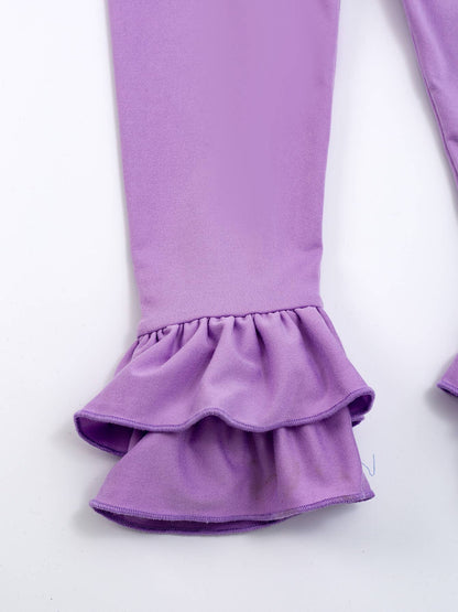 Double Ruffle Legging: Purple