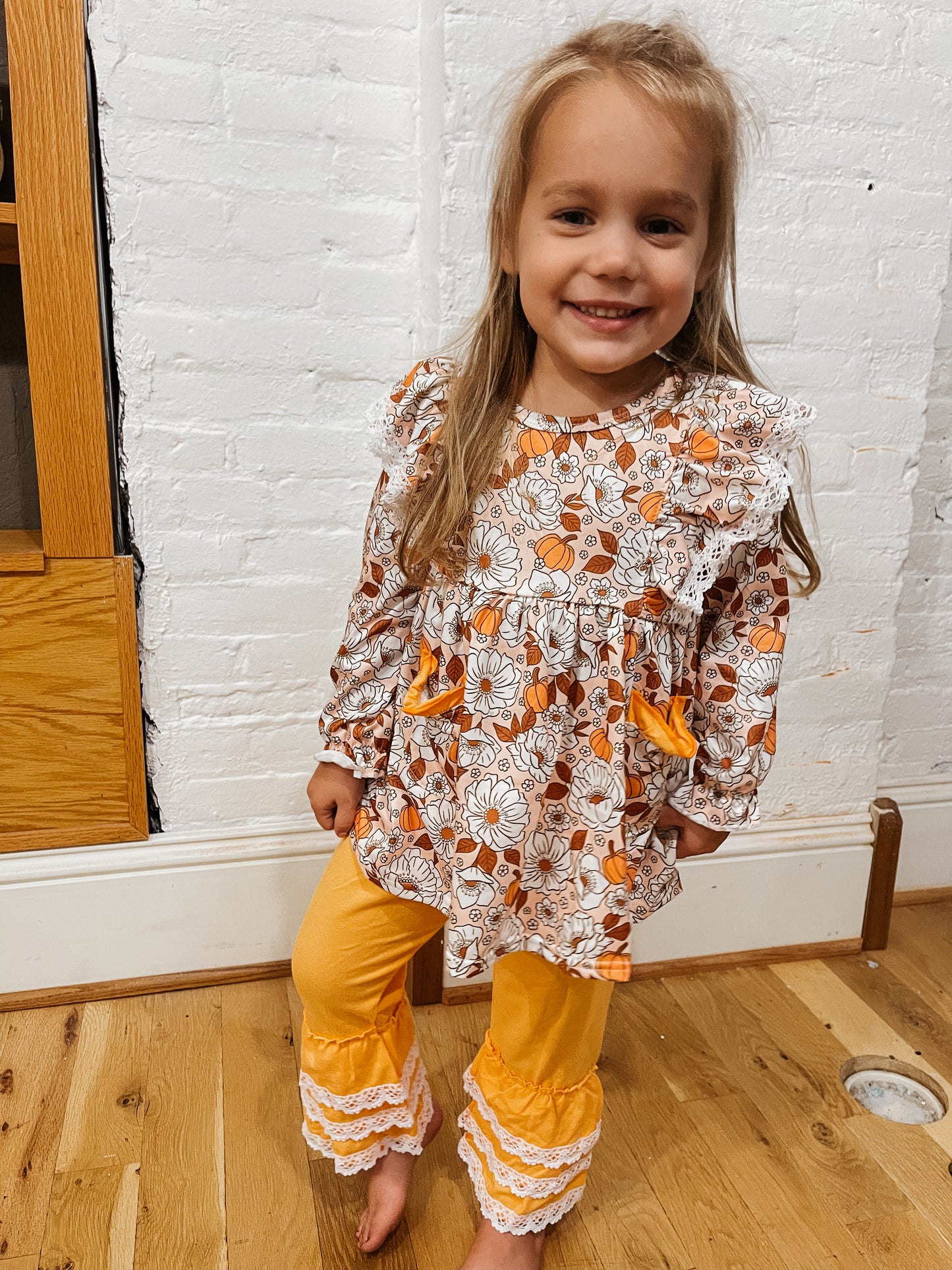 Fall Florals & Pumpkins Ruffle Set