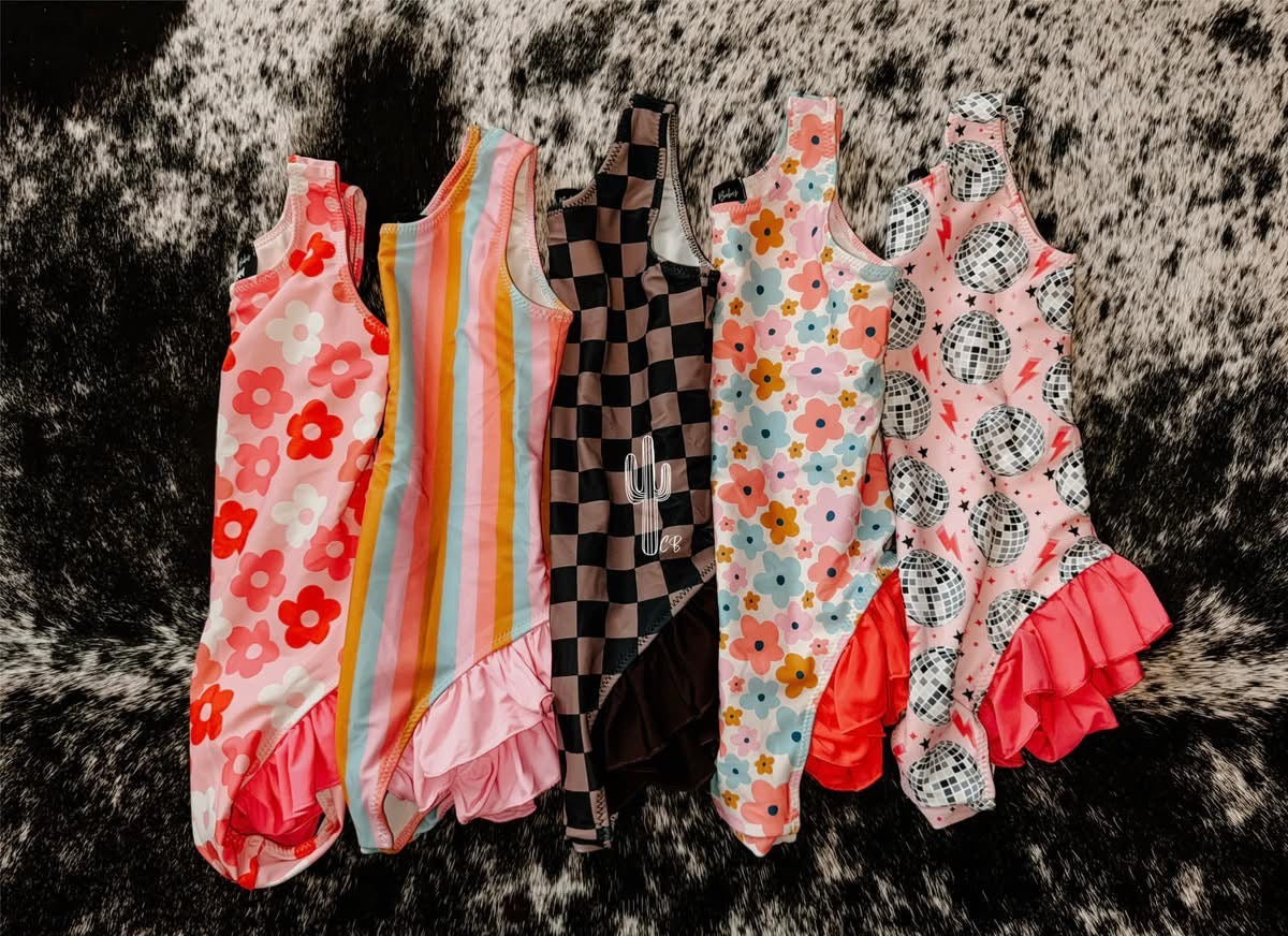 PREORDER SWIM: girls 1 piece ruffles