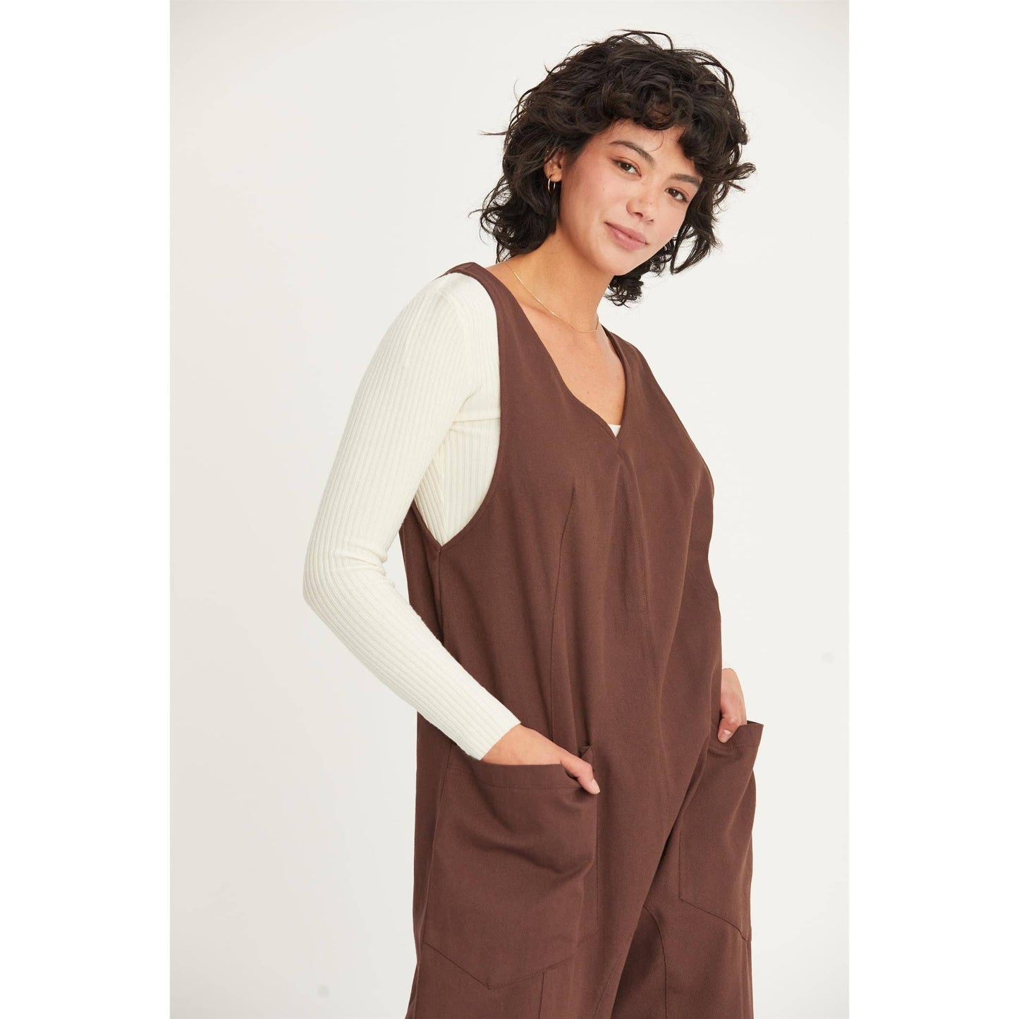 Relaxed Jumpsuit: Brown