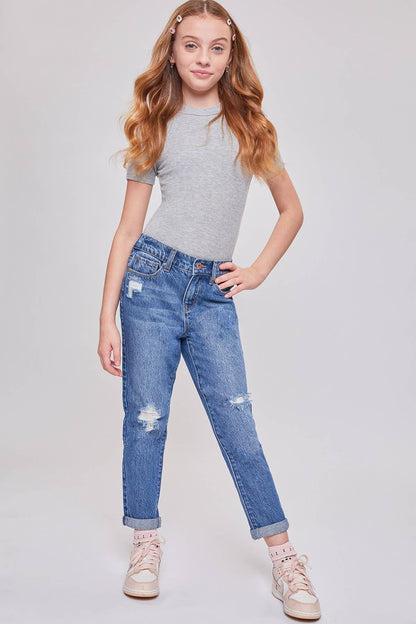 Girls Taylor High-Rise Relaxed Fit Jean With Cuffed Hems