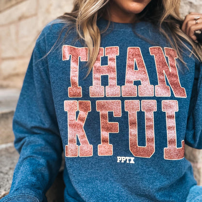 Thankful Glitter Sweatshirts