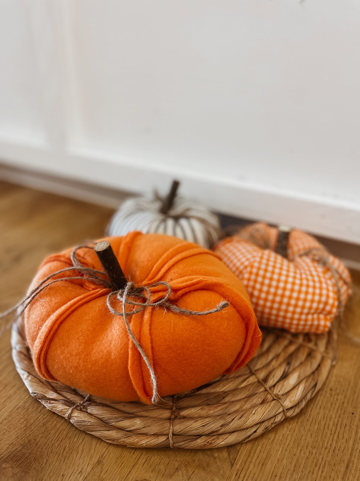 Tabletop Fabric Pumpkins