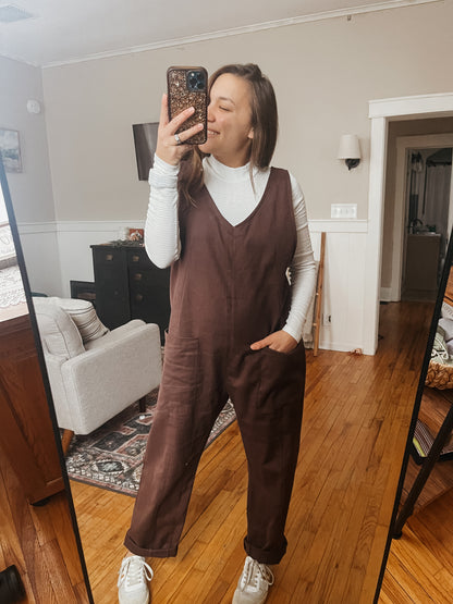 Relaxed Jumpsuit: Brown