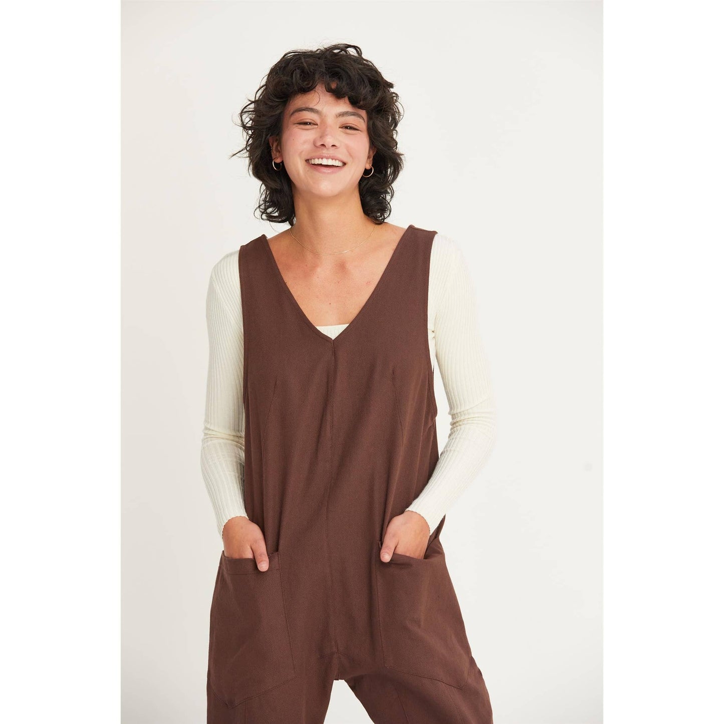 Relaxed Jumpsuit: Brown