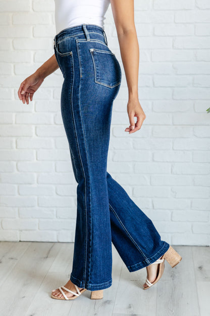 Mavis High Rise Side Seam Detail Flare Jeans