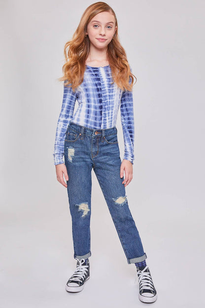 Girls Taylor High-Rise Relaxed Fit Jean With Cuffed Hems