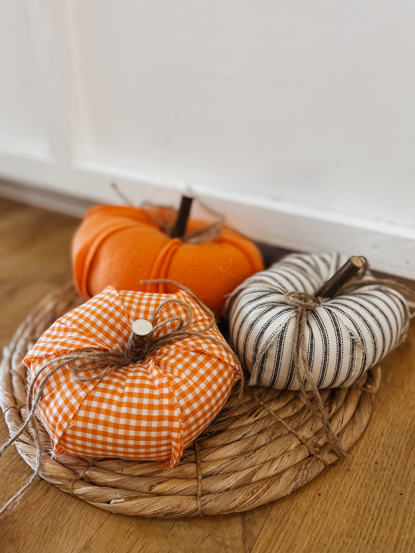 Tabletop Fabric Pumpkins