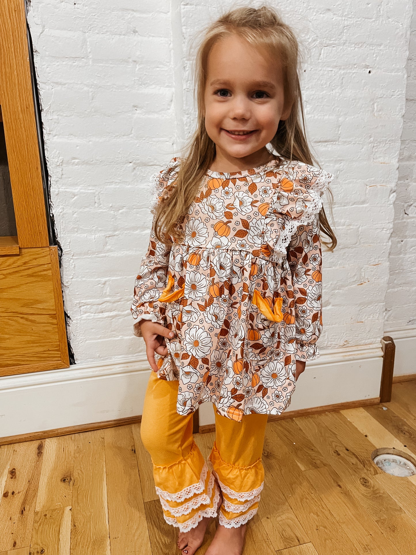 Fall Florals & Pumpkins Ruffle Set