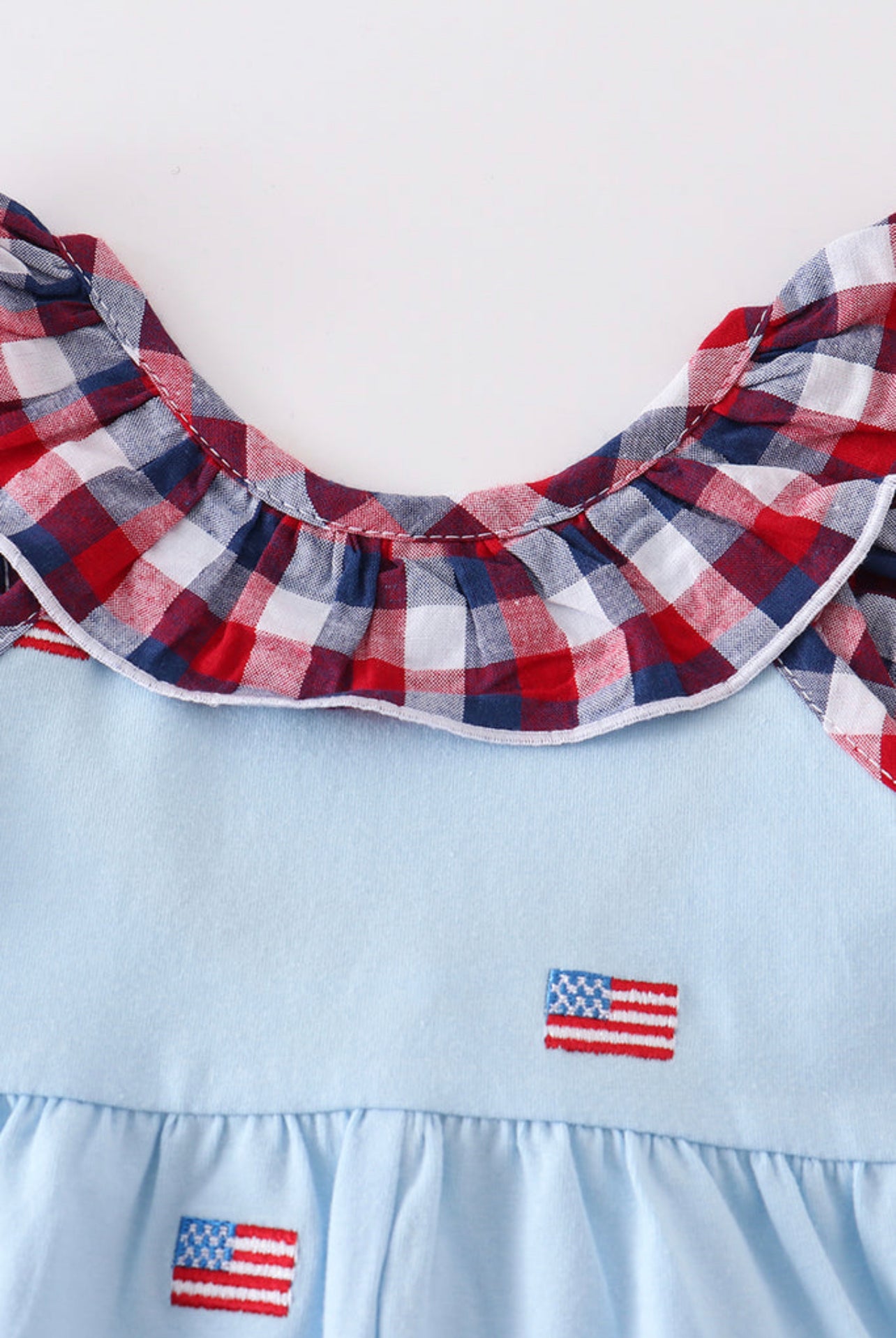 Patriotic Flag Print Premium Infant Girls Romper