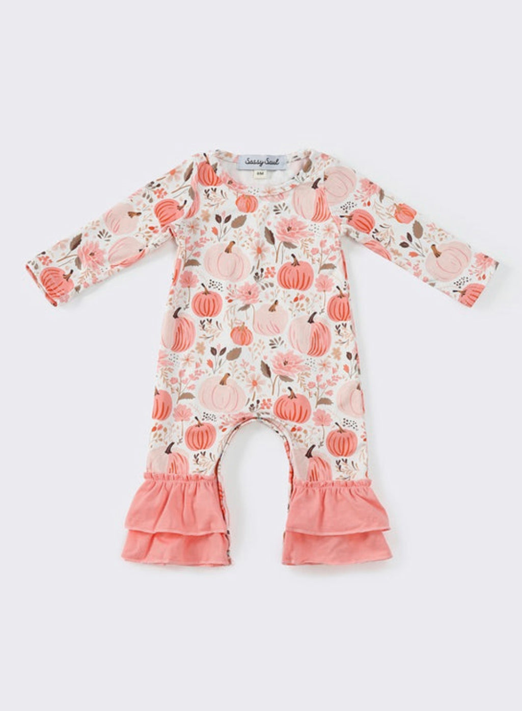 Pink Floral Pumpkin Pants Romper