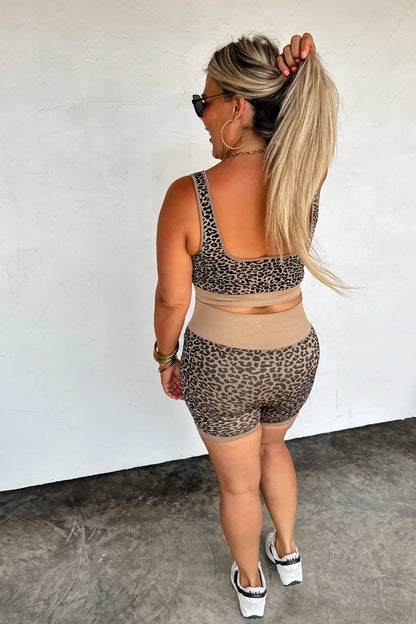 Cheetah Bra & Biker Set