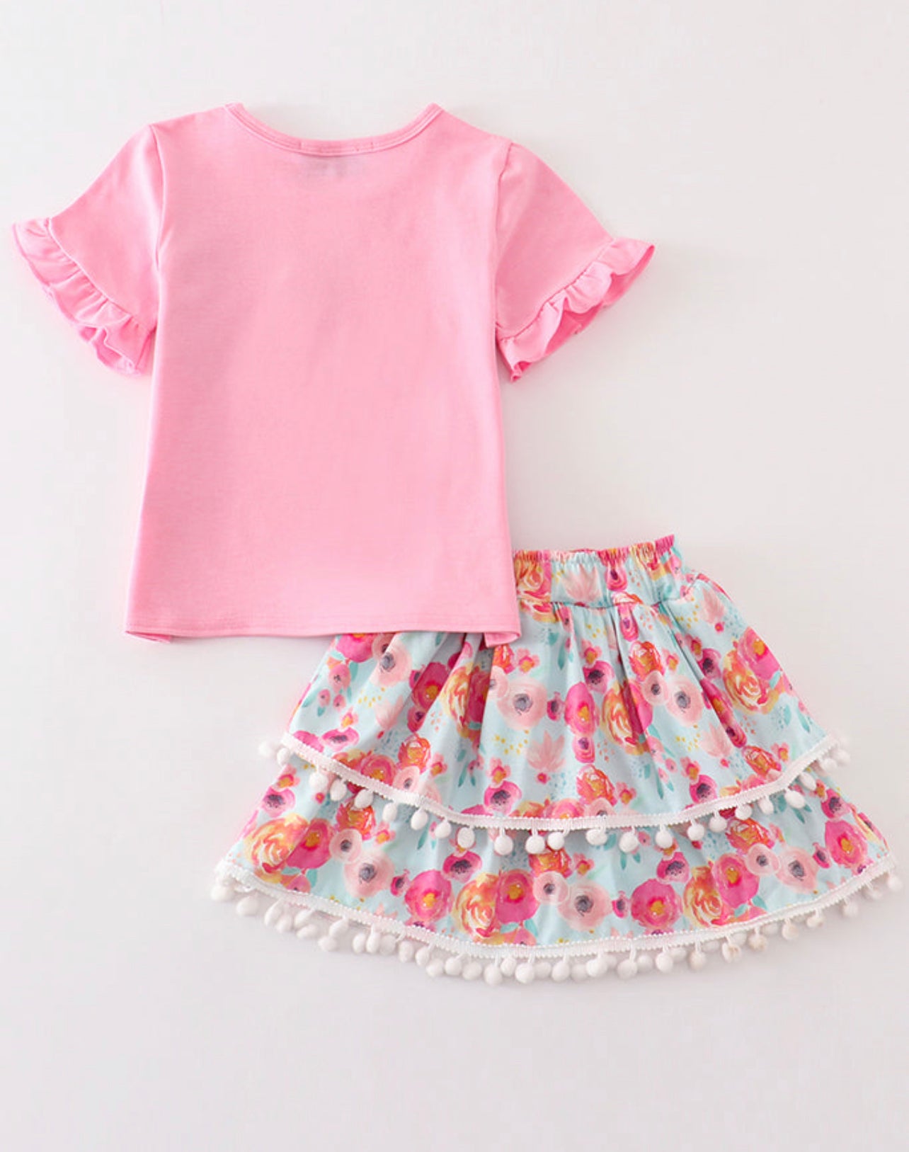 Pink Floral Skirt Set