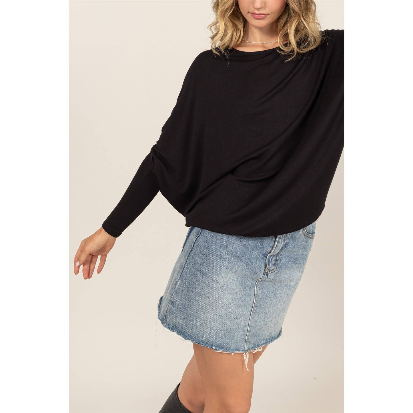 Dolman Long Sleeve: Black