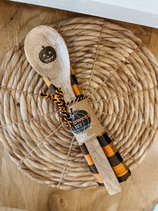 Halloween Dish Towel & Spoon Set