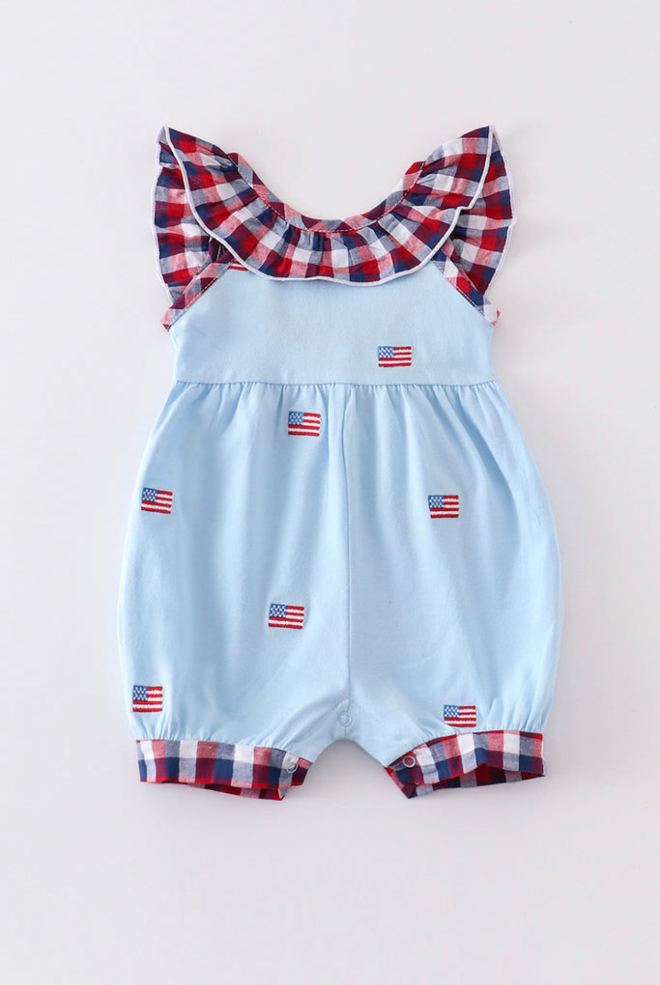 Patriotic Flag Print Premium Infant Girls Romper