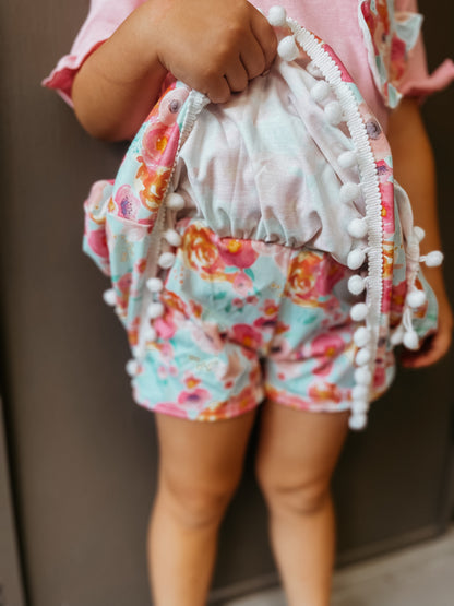 Pink Floral Skirt Set