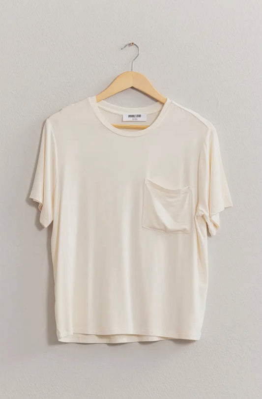 Classic Crew Neck Tee: Cream