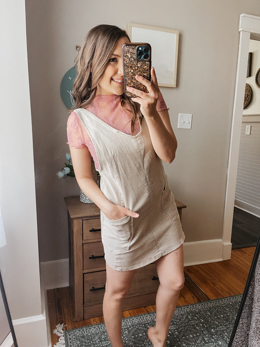 Zoey Washed Denim Dress: Ash Mocha