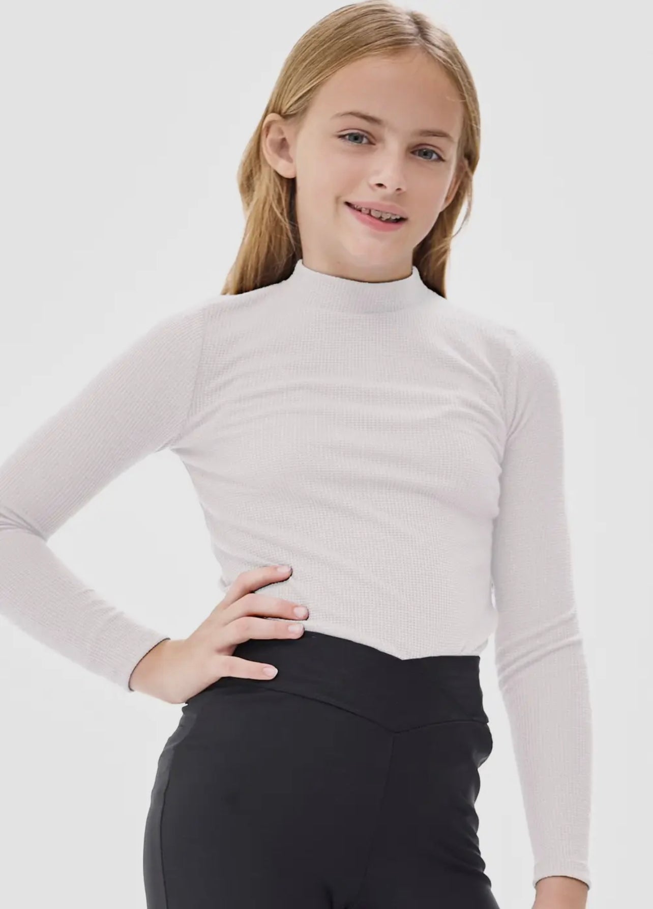 Thermal Knit Mock Neck Basic Top