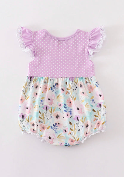 Purple Floral Ruffle Bubble