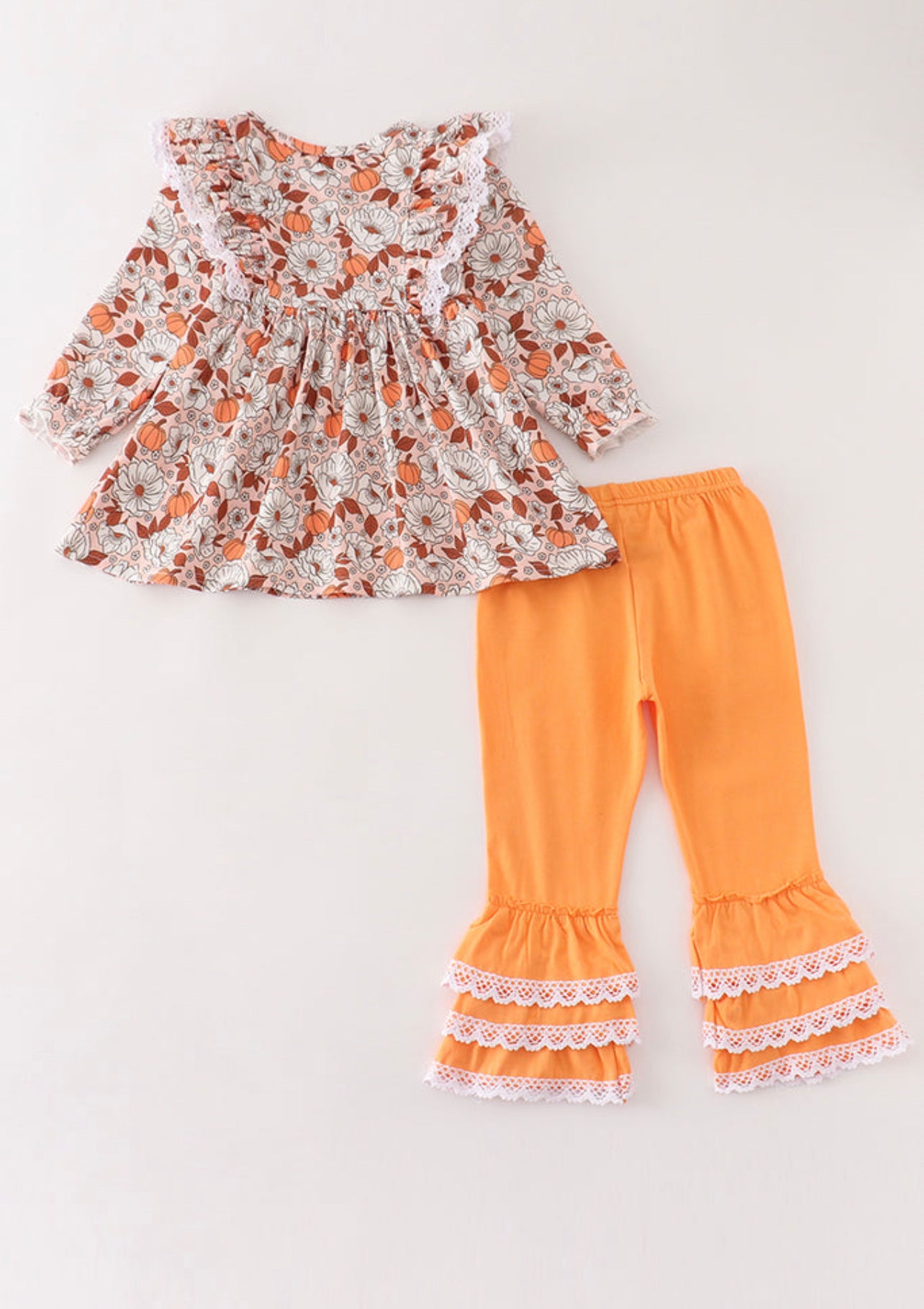 Fall Florals & Pumpkins Ruffle Set