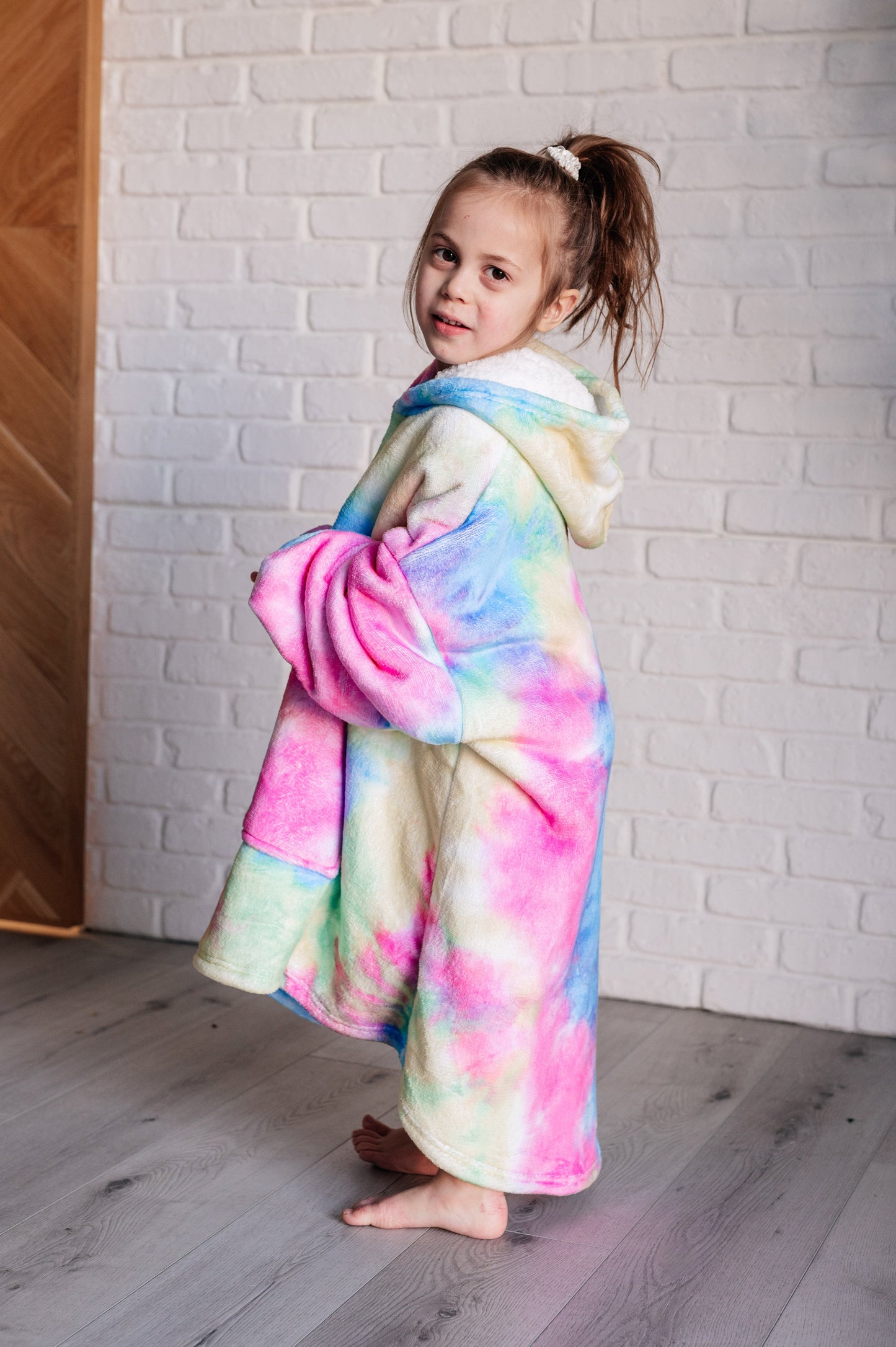 Kids Oversized Hoodie Blanket in Rainbow