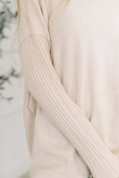 Running Late Hooded Long Sleeve in Beige