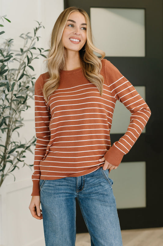 Rust Revival Long Sleeve Knit Top