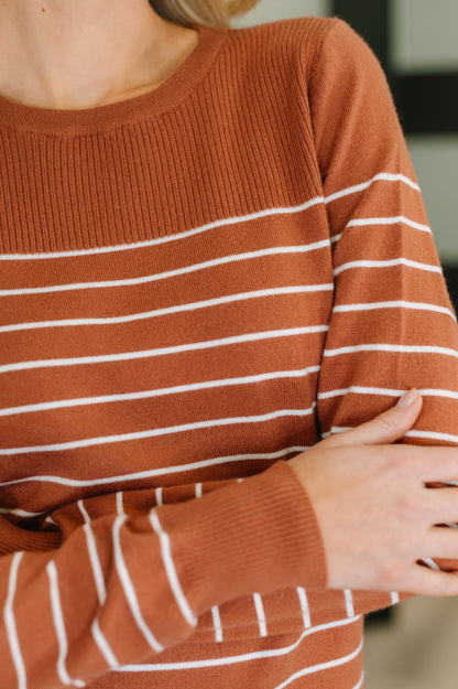 Rust Revival Long Sleeve Knit Top