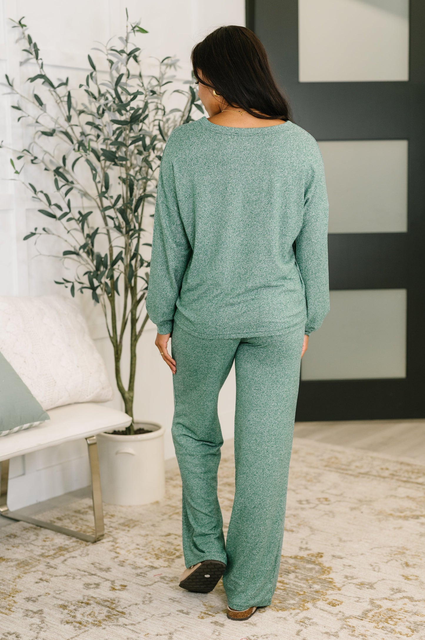 Seasonal Snooze Top and Bottom Set in Hunter Green