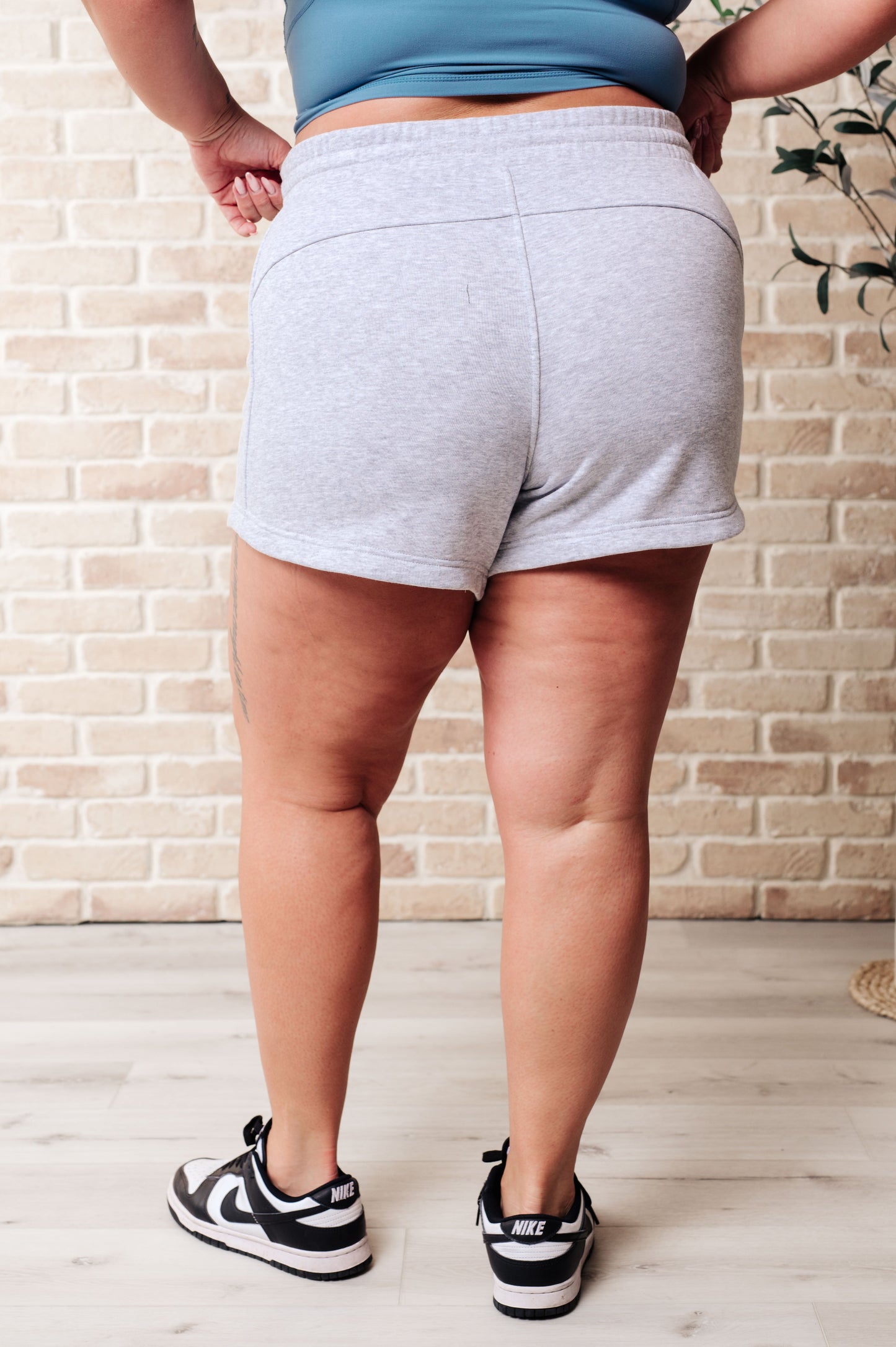 We're Only Getting Better Drawstring Shorts in Grey